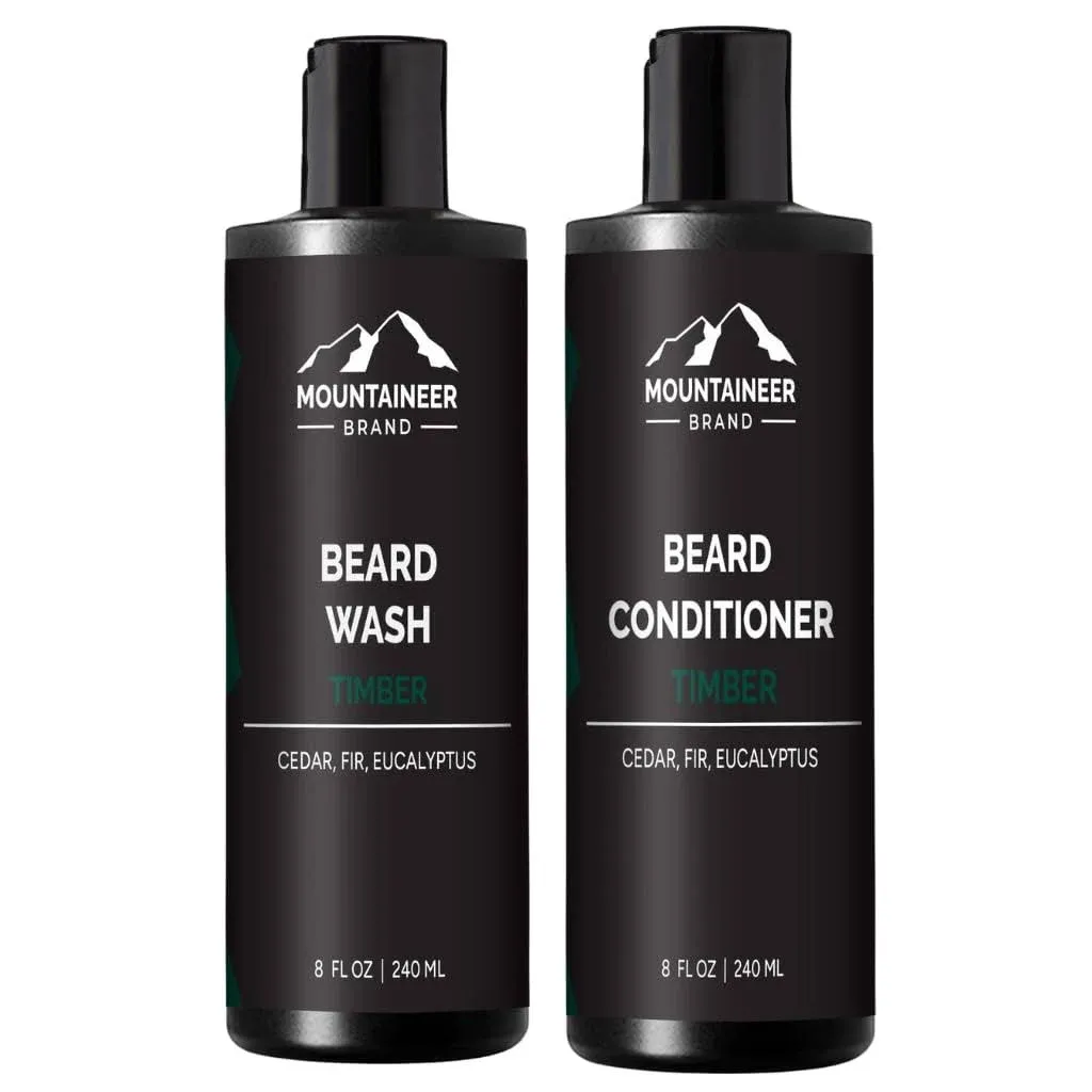 Mountaineer Brand Men&#039;s Beard Wash and Beard Conditioner (Essential 7)