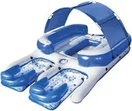 Bestway CoolerZ Tropical Breeze III Inflatable 8-person Floating Island with UV Sun Shade and Connecting Lounge Rafts