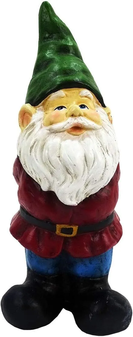 Alpine Corporation 11" Tall Classic Outdoor Garden Gnome Yard Statue Decoration