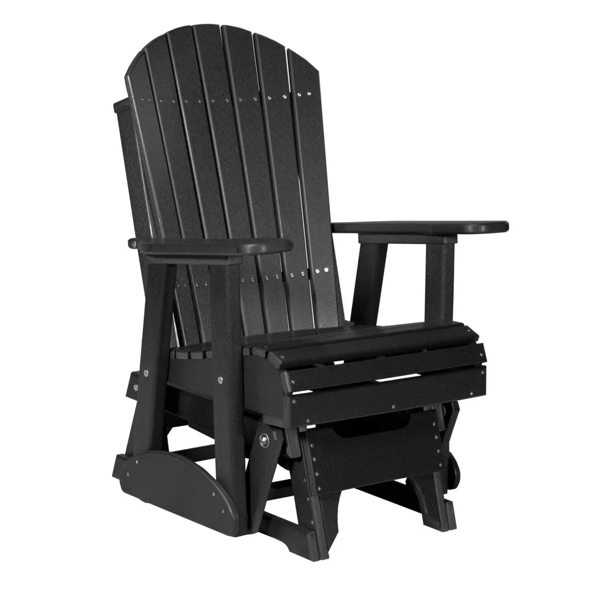 LuxCraft 2′ Adirondack Glider Chair Black