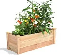 Greenes Fence Raised Garden Bed 16&#034;x48&#034;x16.5&#034; Natural Cedar Tool-Free Assembly