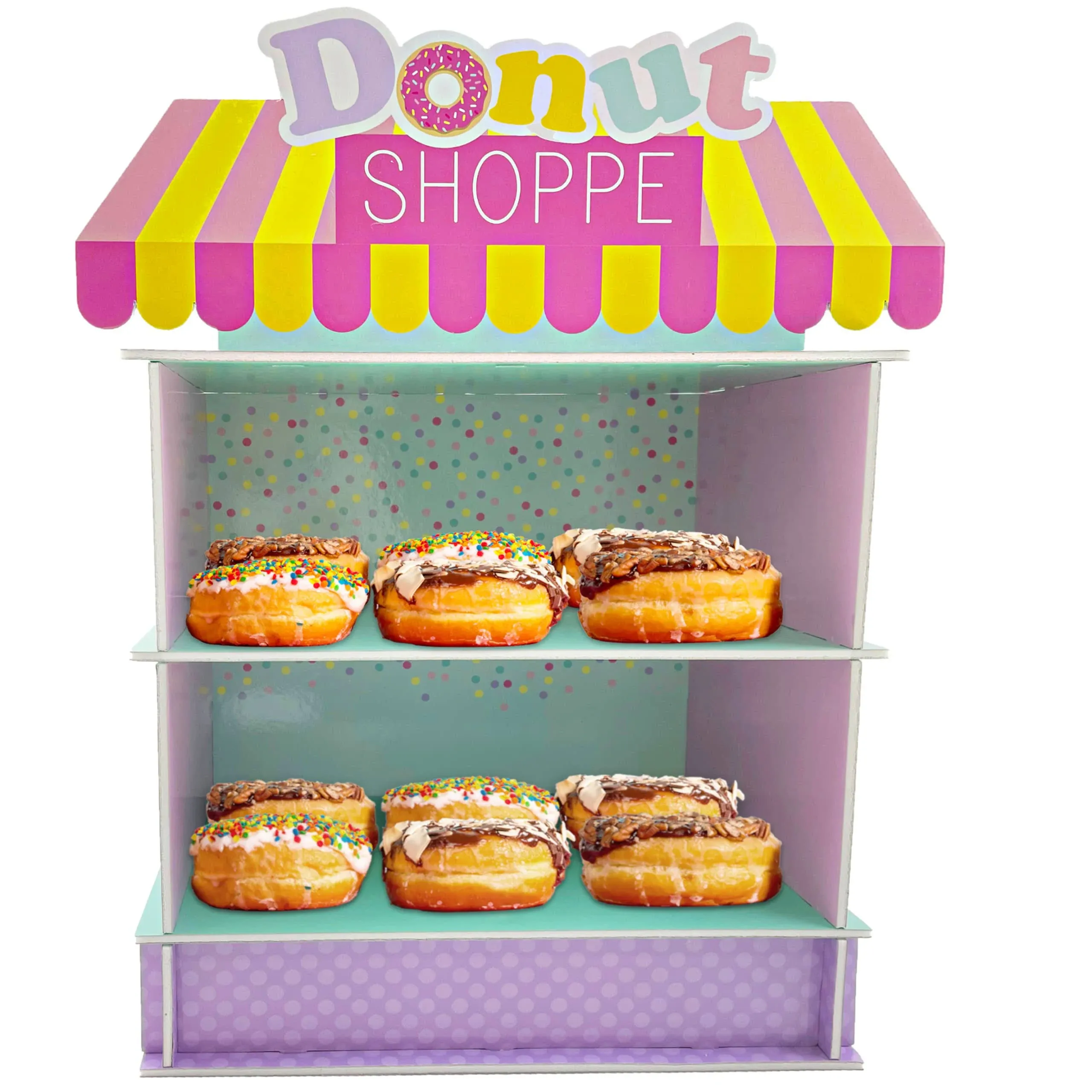 4E's Novelty Donut Stand for Donut Birthday Party Supplies & Decorations