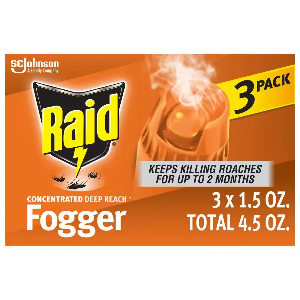 Raid Concentrated Deep Reach Fogger, 1.5 oz Aerosol Can, 3-Pack, 12 Packs-carton