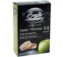 Bradley Smoker Apple Bisquettes 24 Pack for Bradley Smokers Model BTAP24