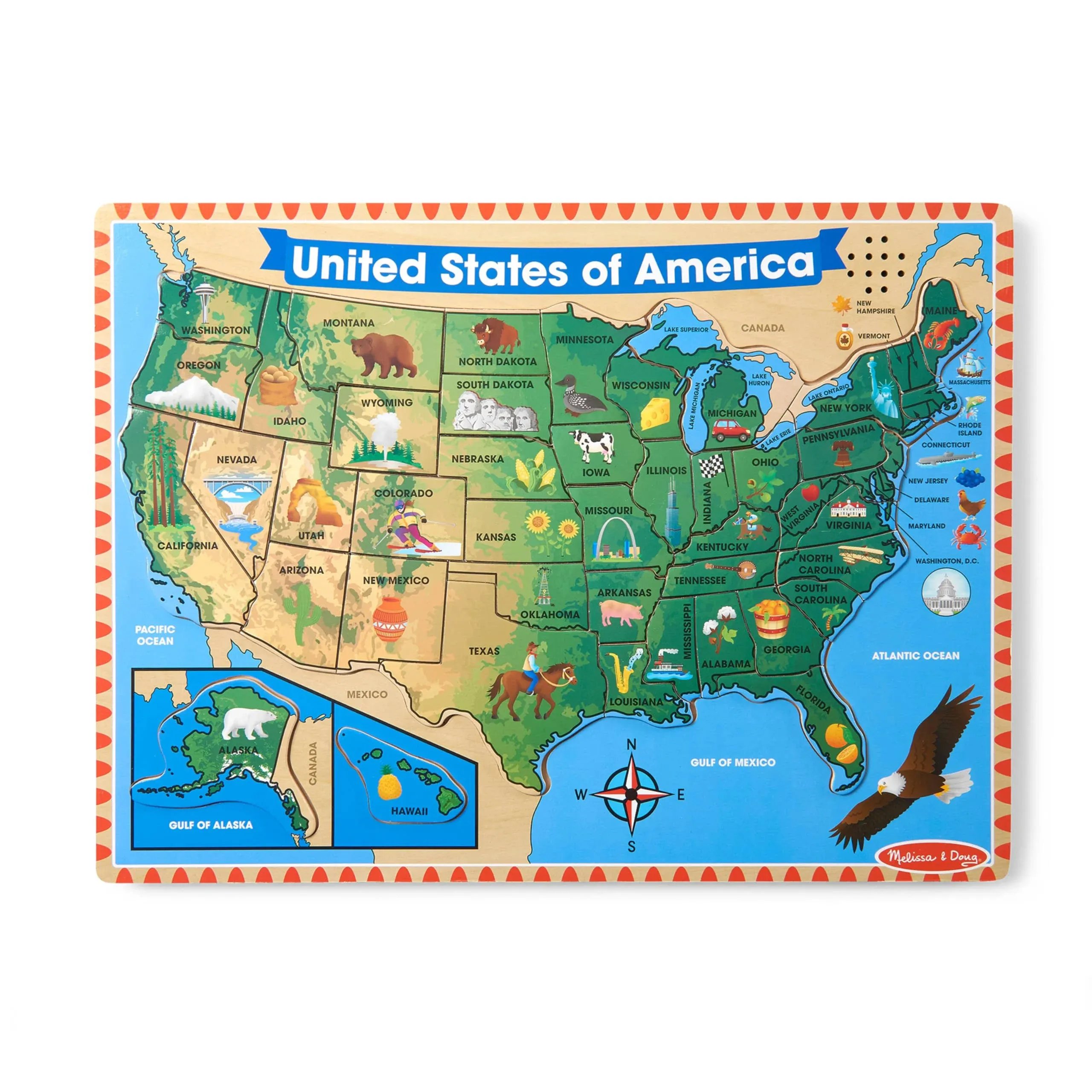 Melissa & Doug USA Map Sound Puzzle