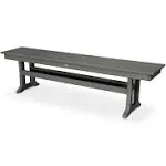 POLYWOOD Farmhouse Trestle 65" Bench Slate Grey