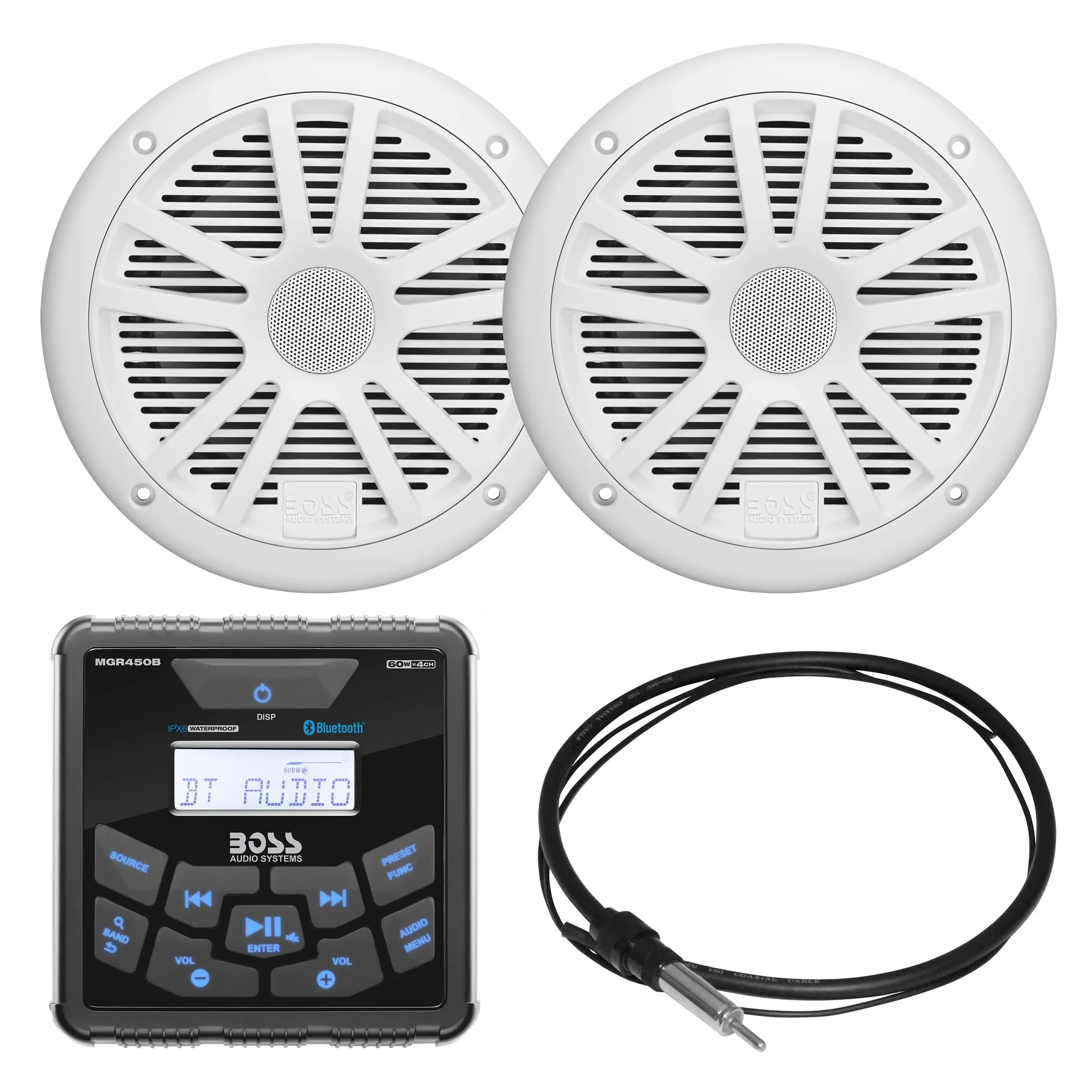 Boss Audio MCKGB450W.6 Marine Stereo  6.5&quot; Speaker Kit - White [MCKGB450W.6]