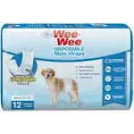 12 count Four Paws Wee Wee Disposable Male Dog Wraps Medium/Large