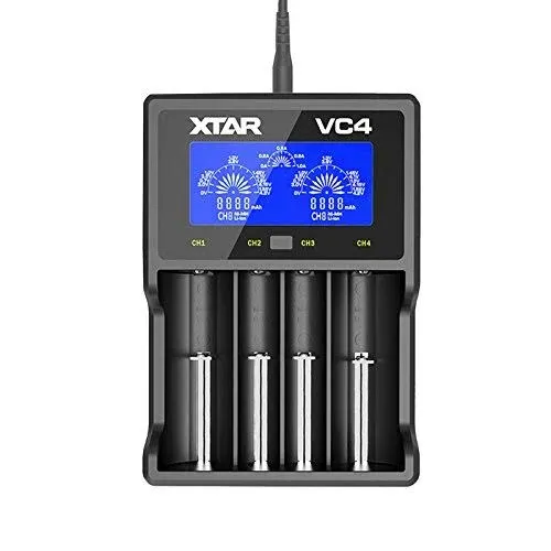 XTAR Battery Charger XTAR VC4 Universal Battery Charger LCD Display Battery Charger 18650 4 Slots