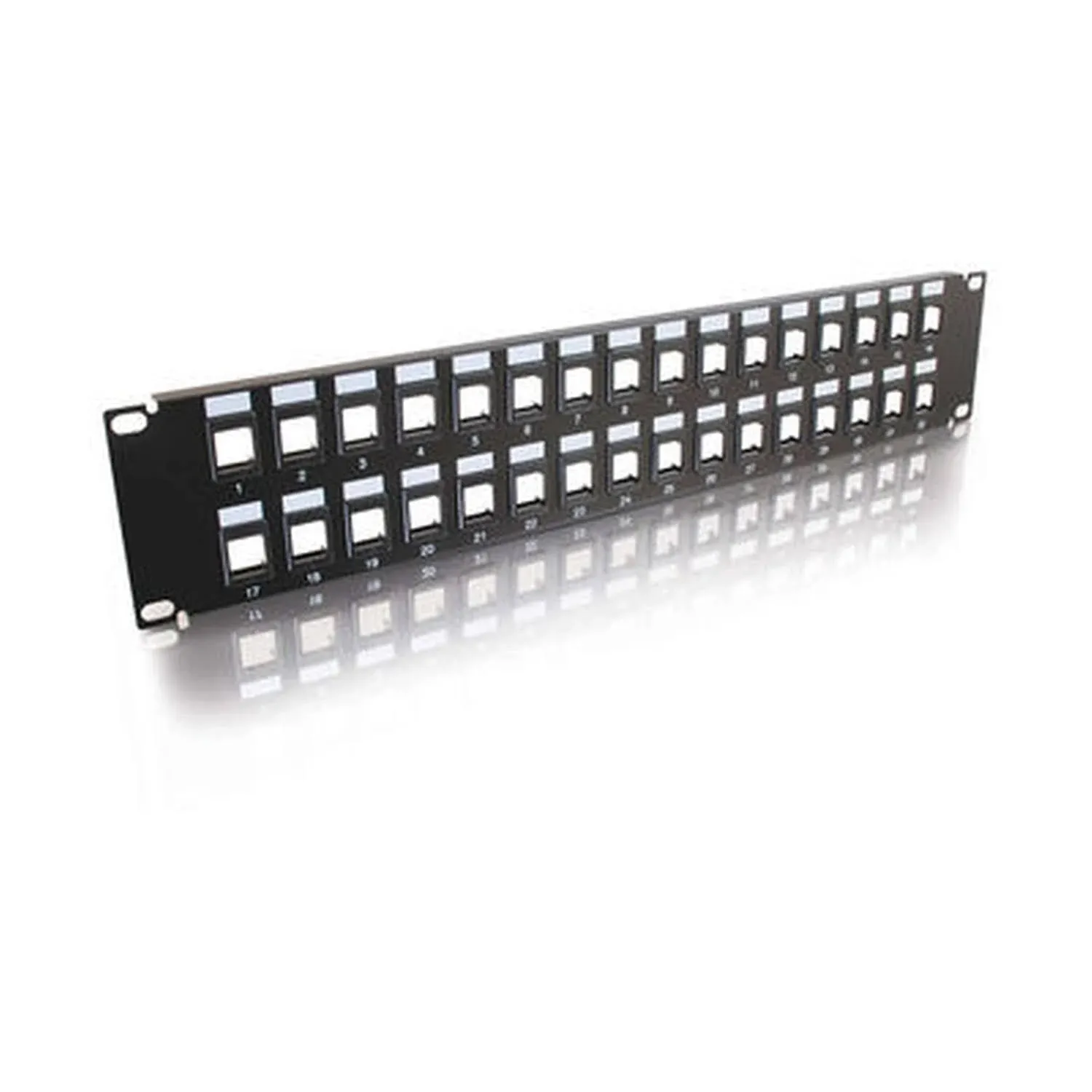 C2G Blank Keystone/Multimedia Patch Panel 16-Port 1U