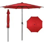 Abba Patio 9FT Lyon Outdoor Patio Umbrella Outdoor Table Umbrella with Push Button Tilt and Crank Market Umbrella 8 Sturdy Ribs UV Protection Waterproof for Garden Deck Backyard Pool, Stripe