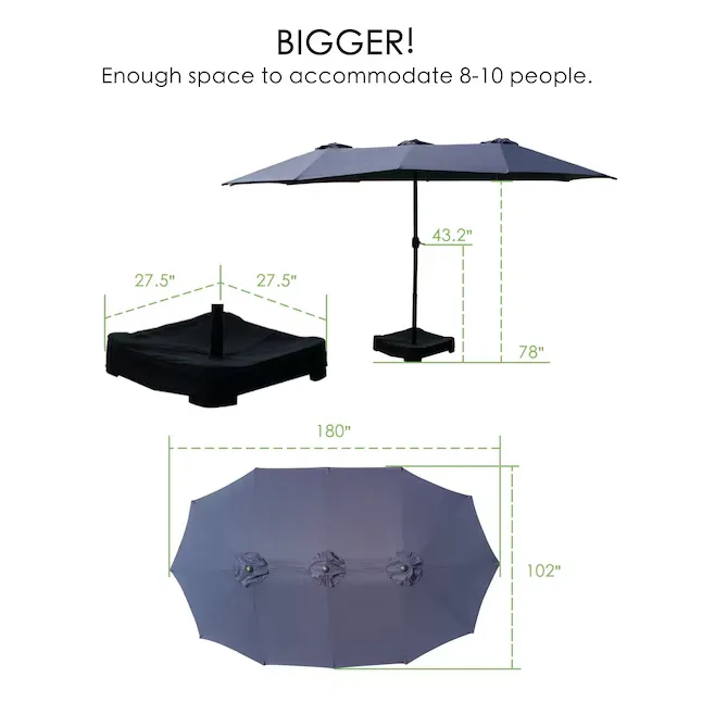 Kozyard 15-ft Steel Blue Garden Patio Umbrella Lowes.com