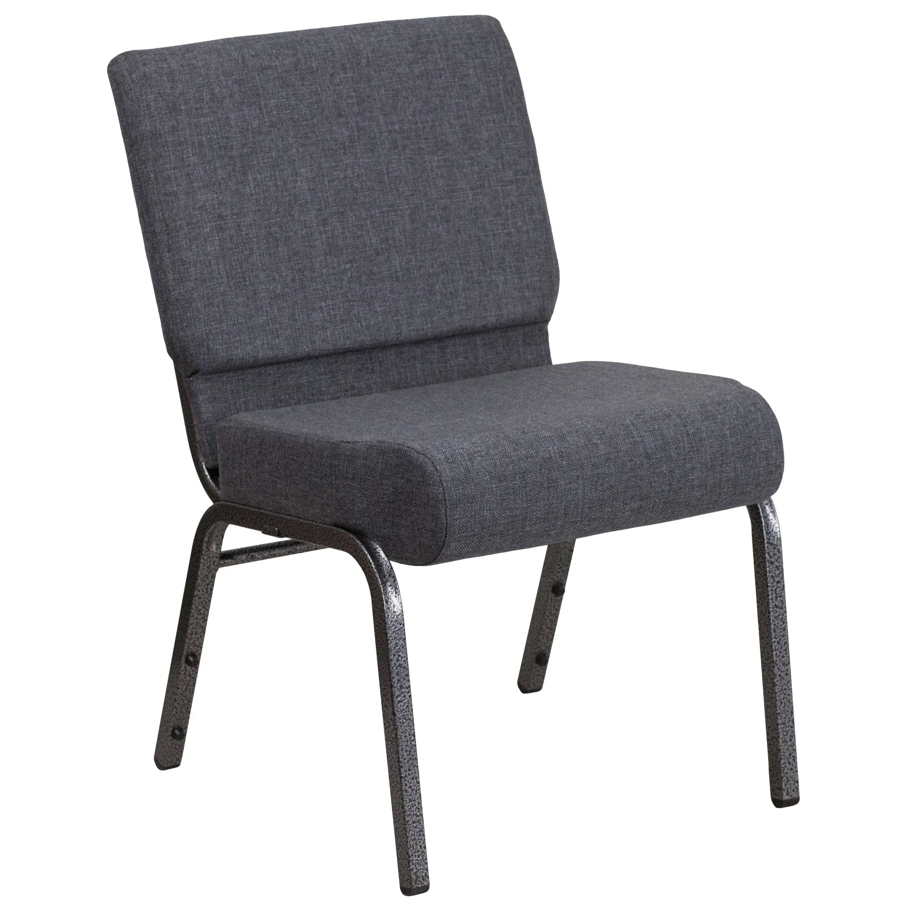 Flash Furniture Hercules Series 21''W Church Chair in Dark Gray Fabric - Silver ...