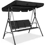 Best Choice Products 2-Seater Outdoor Adjustable Canopy Swing Glider,, Black