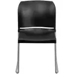 Flash Furniture 5 pk. Hercules Series 880 lb. Capacity Black Full Back Contoured Stack Chair with Sled Base