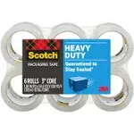 Scotch - 3850 Heavy-Duty Packaging Tape, 3" Core, 1.88" x 54.6 yds, Clear, 6/Pack