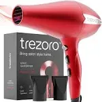 TREZORO 2200 Watt Professional Blow Hair Dryer with Diffuser &amp; Comb (Red)