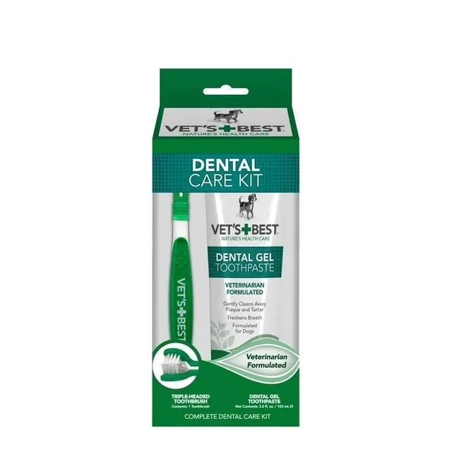 Vet's Best Enzymatic Gel Toothpaste and Toothbrush Dental Care Kit - 3.5 oz