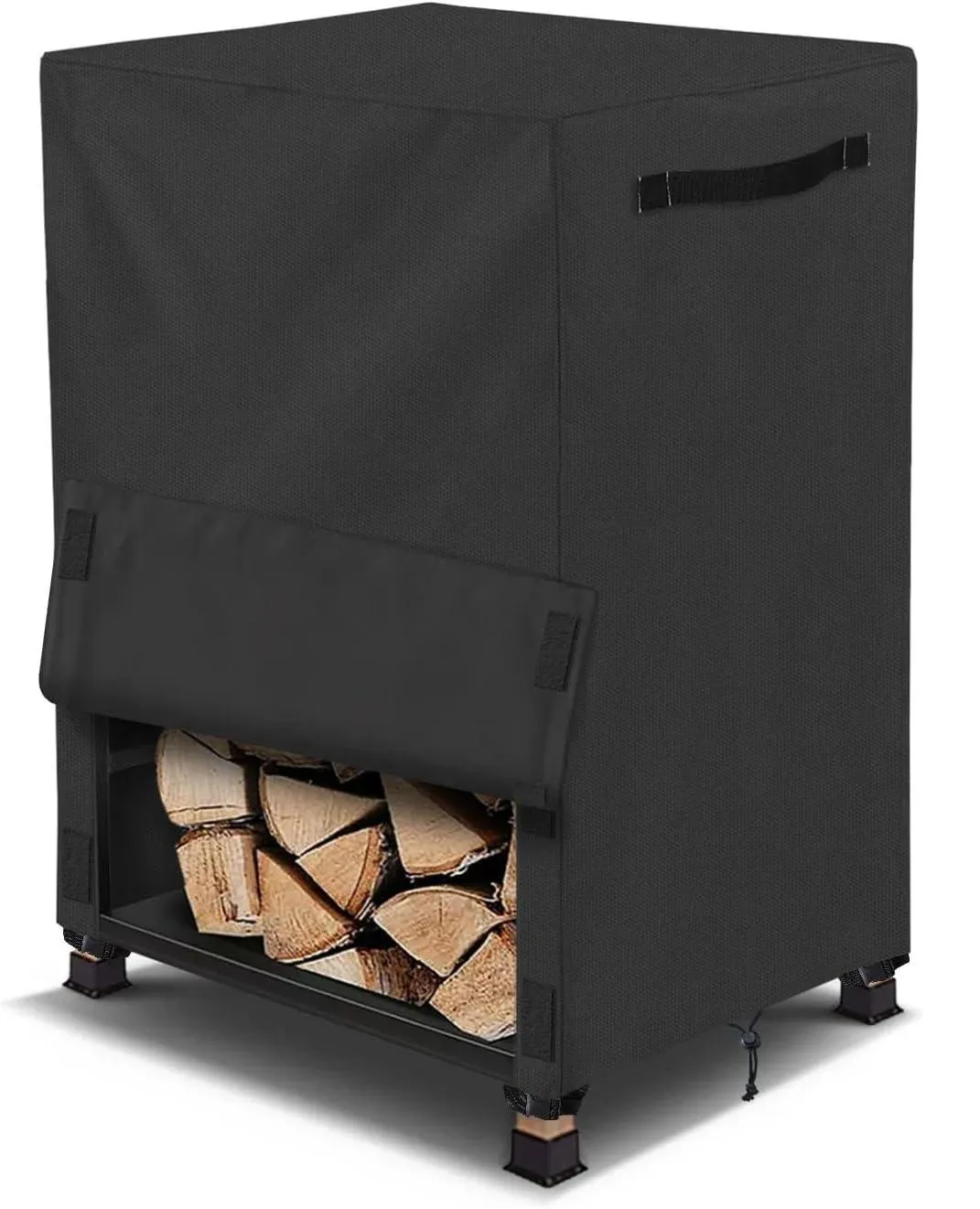 AKEfit 17IN Firewood Log Rack Cover, Waterproof Covers for firewood, Heavy Duty 600D Oxford Outdoor Firewood Storage Cover, Outdoor Log Holder Cover (Log Rack not Included)