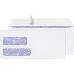 Office Depot Brand #9 Security Envelopes, Double Window, Clean Seal, White, Box of 250