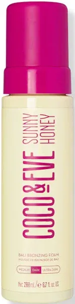 Coco & Eve Sunny Honey Bali Bronzing Foam. Natural Sunless Self Tanner Mousse. Anti Cellulite, Organic Sunless Self Tanning Lotion (Medium)