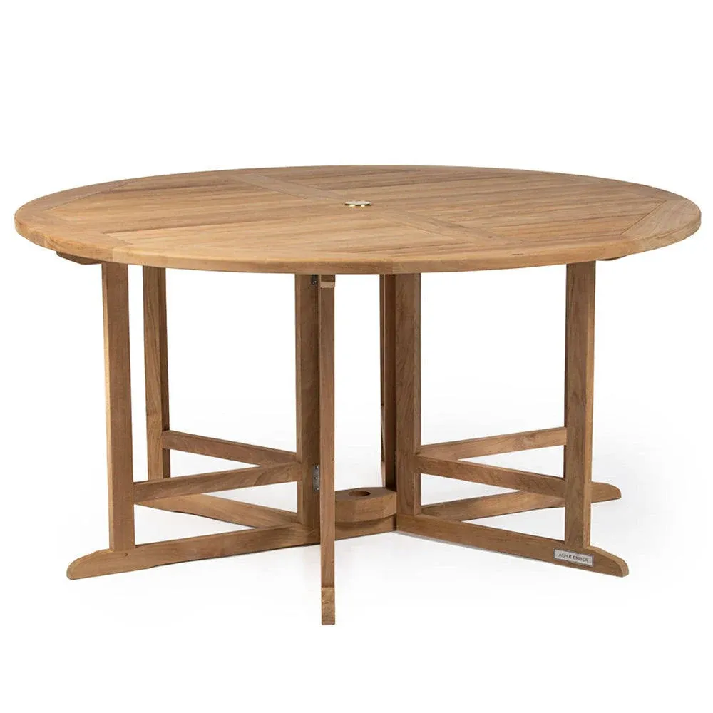 Outdoor Teak Folding Dining Table | Ash & Ember