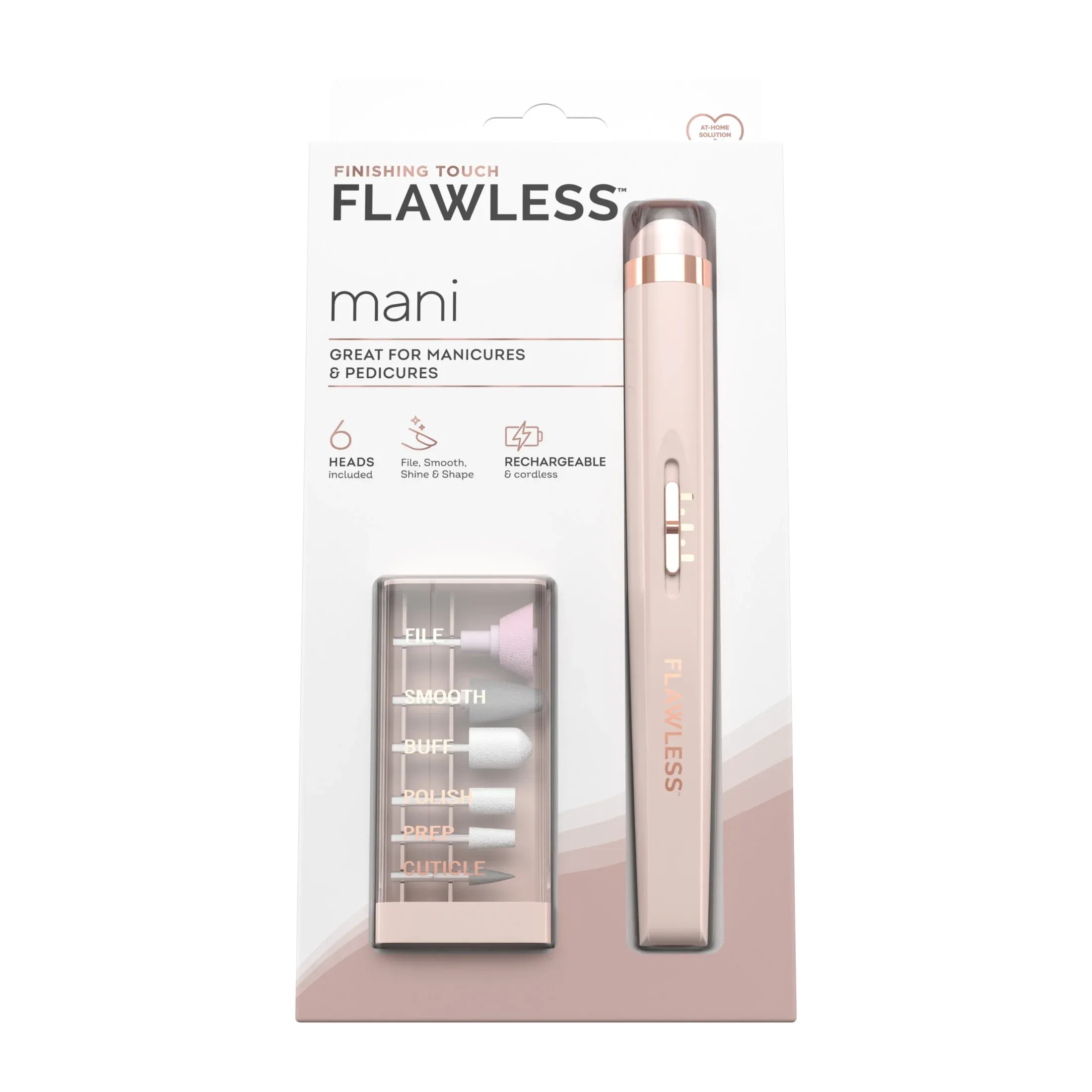 Finishing Touch Flawless Salon Nails Kit, Electronic Nail File and Full Manicure and Pedicure Tool