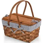 Kansas Handwoven Wood Picnic Basket