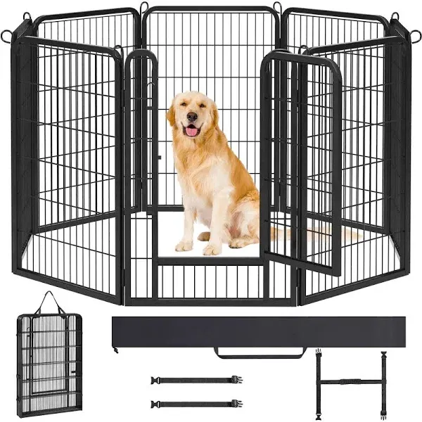 Yaheetech Dog Playpen Outdoor 40 inch 8 Panels Indoor Dog Fence Metal Dog Pen Heavy Duty Pet Puppy Exercise Pen for RV Camping Garden Yard