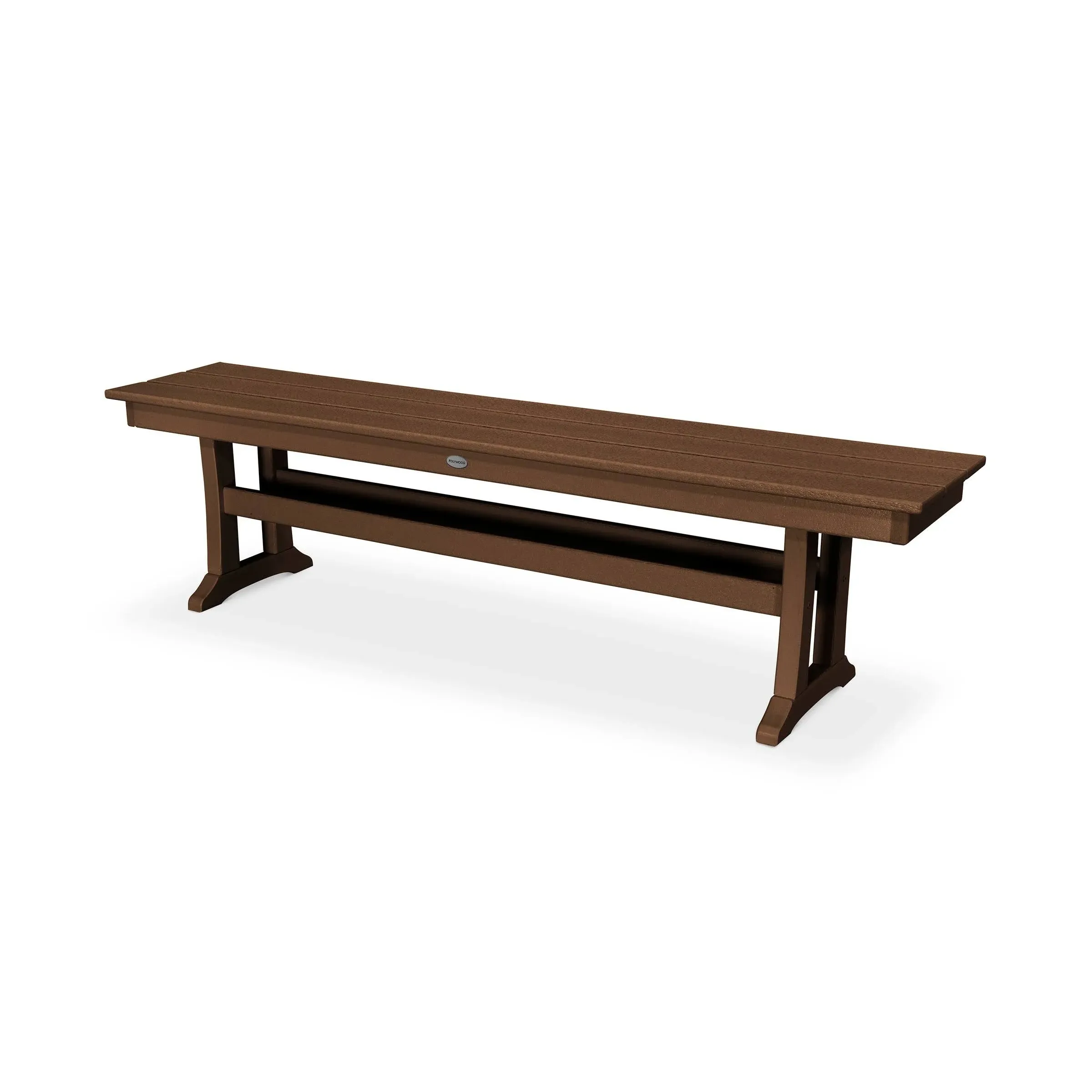 POLYWOOD Farmhouse Trestle 65" Bench Teak