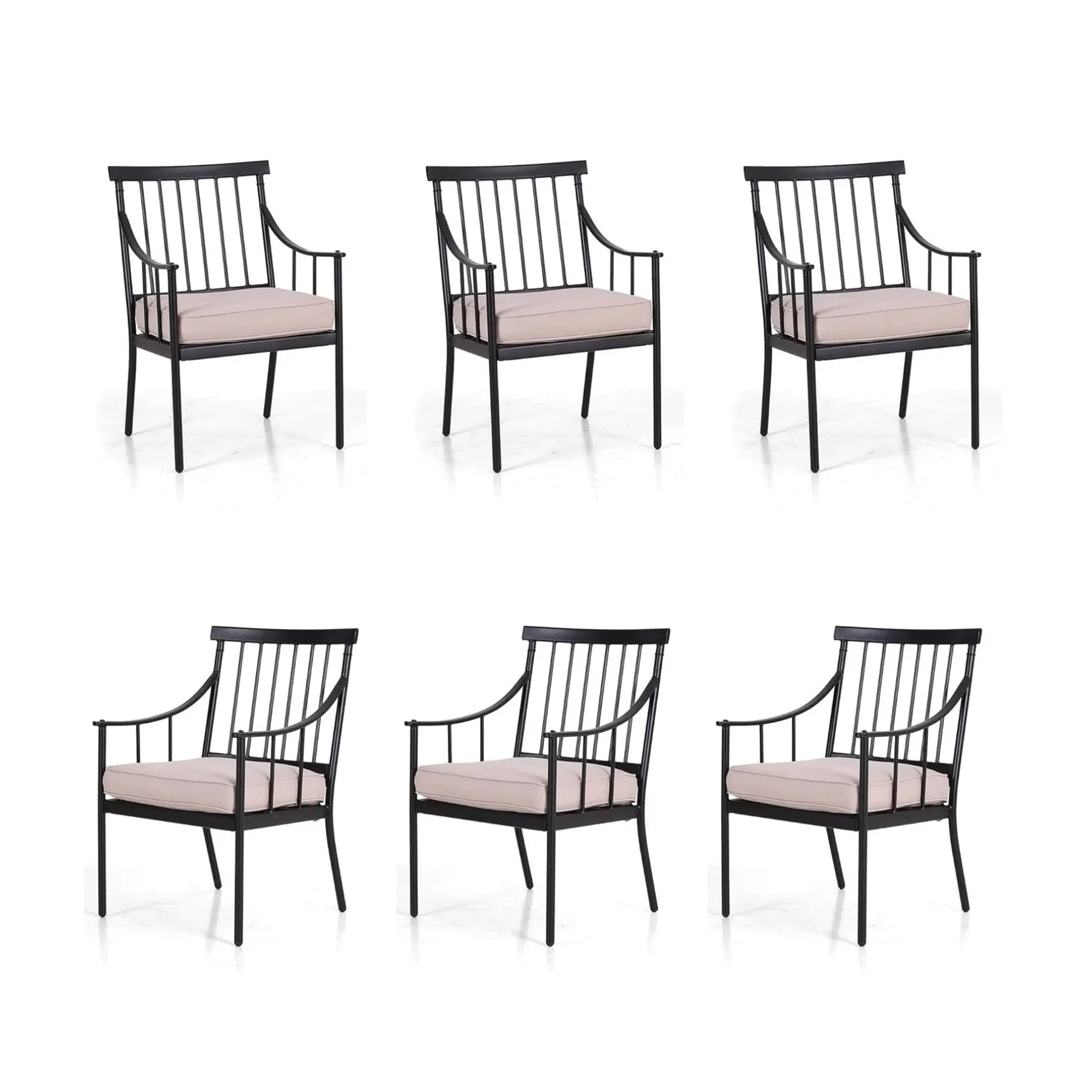 Phi Villa Steel Fixed Patio Outdoor Dining Chairs