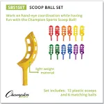 Scoop Ball Set, Plastic, Assorted Colors, 2 Scoops,1 Ball/set, 6/set