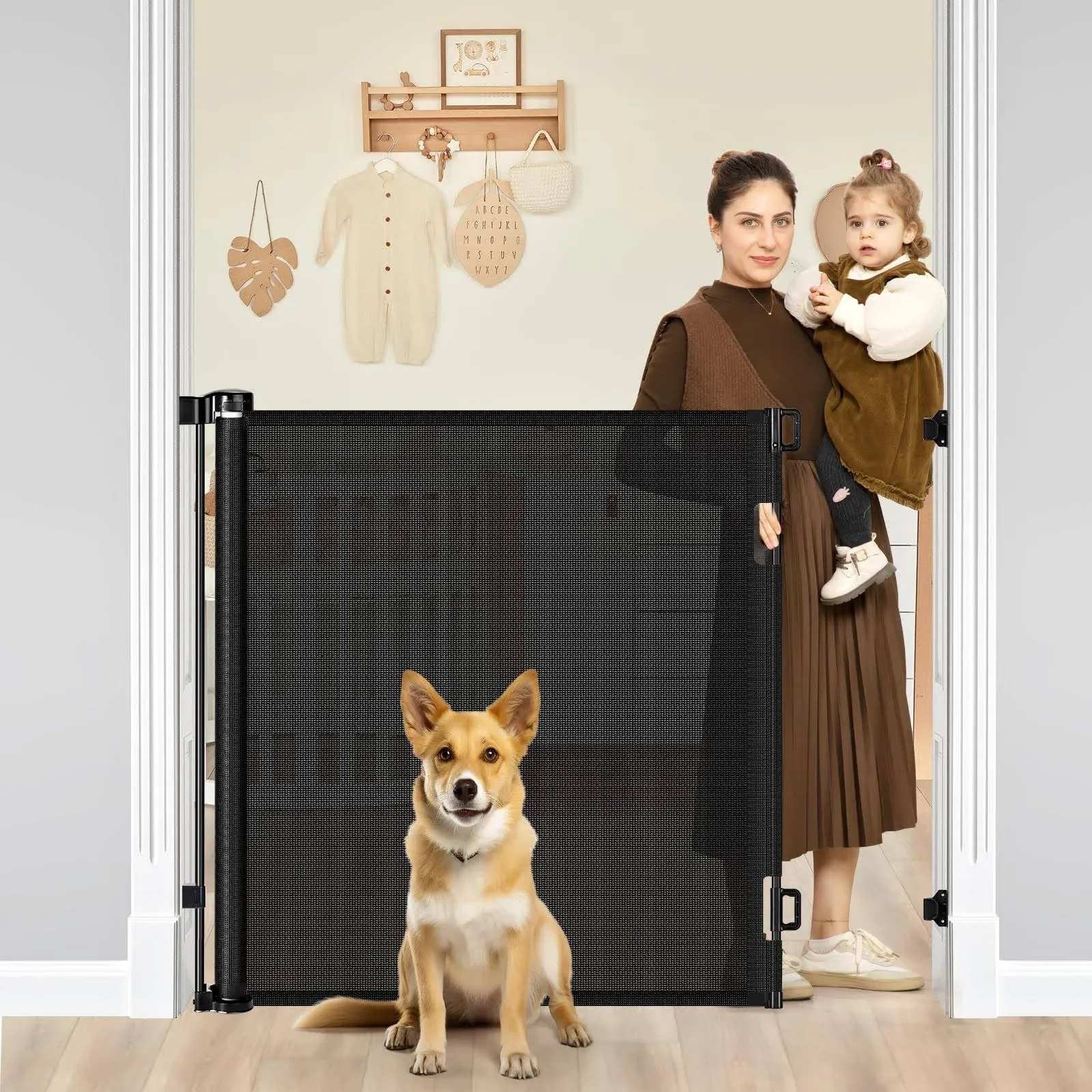 42&#034; Tall X 60&#034; Wide Retractable Baby Gates Extra Tall Pet Gate for Doorways T...