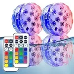 Creatrek RGB Color Changing LED Tea Lights, Battery Powered Submersible Vase Lam