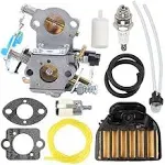 Powtol 544883001 WTA-29 Carburetor for Husqvarne 460 461 455 Rancher Chainsaw Parts with 537255701 Air Filter Maintenance Kit