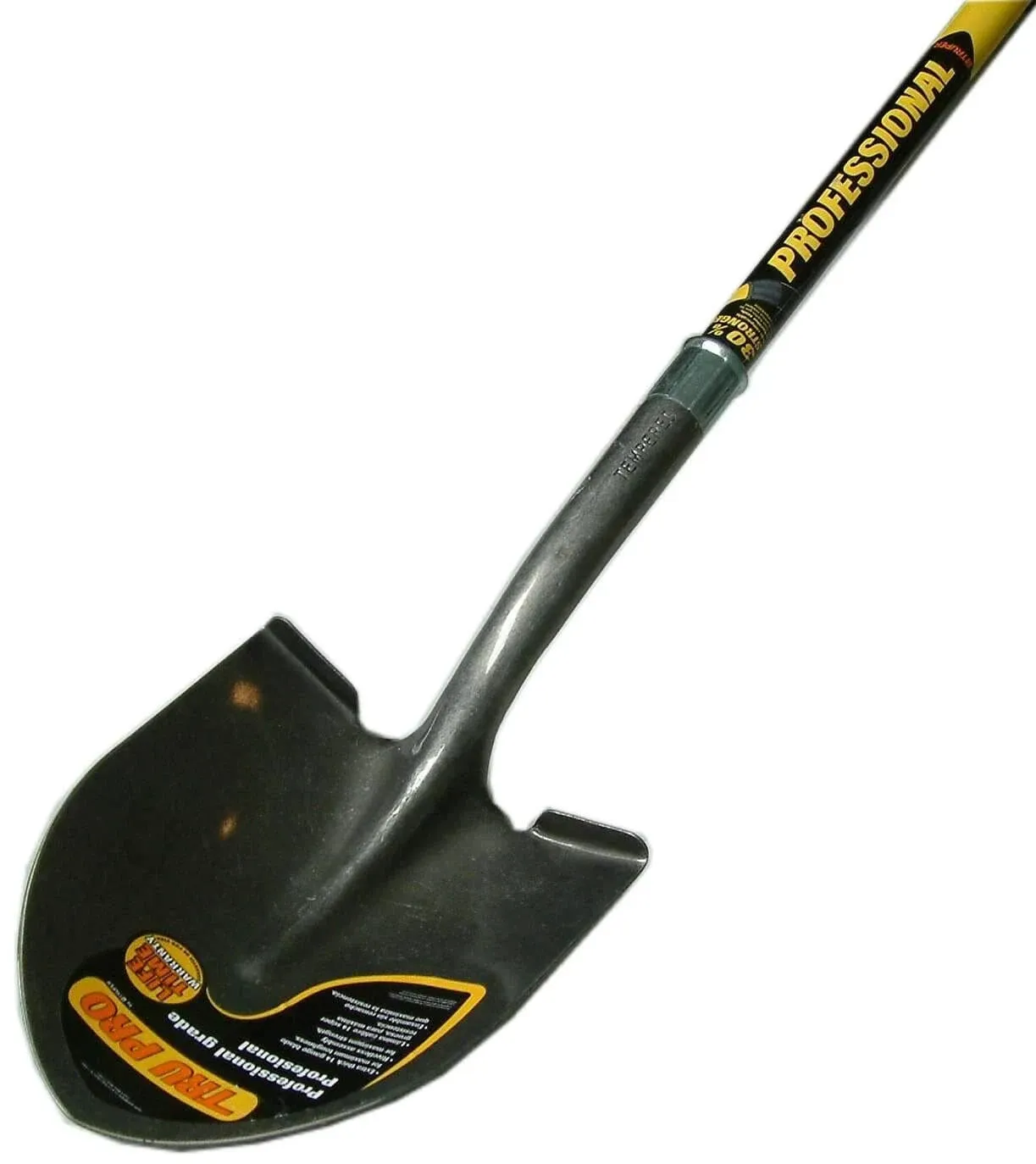 Truper 31199 Tru Pro 48-Inch Square Point Shovel, Fiberglass Handle, 10-Inch Grip