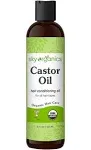 Sky Organics Organic Castor Oil to Condition for Fuller-Looking Hair, Lashes, and Brows, 16 fl oz