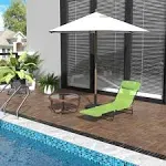 Outsunny Foldable Outdoor Chaise Lounge Chair, 6-Level Reclining Camping Tanning Chair with Breathable Mesh Fabric and Headrest