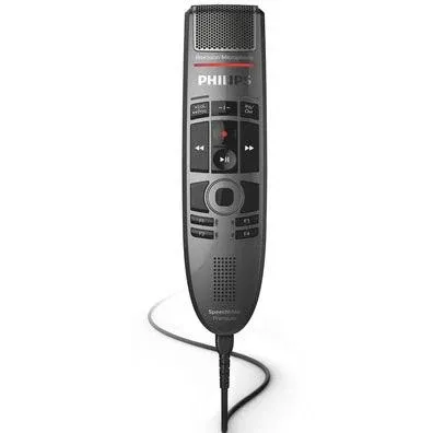 Philips SMP3700 SpeechMike Premium Touch Precision USB Microphone - Push Button Operation, Gray