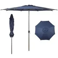 abba Patio Lyon 9 ft. Steel Market Solar Horizontal Tilt Patio Umbrella