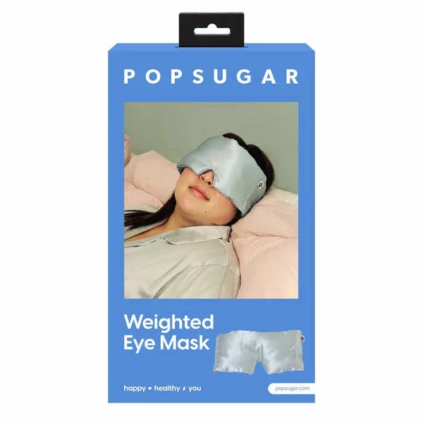 POPSUGAR Weighted Sleep Eye Mask, Light-Blocking and Silk Eye Mask for Adults and Women, Best for Sleeping and Travel, Comfortable Contoured Design