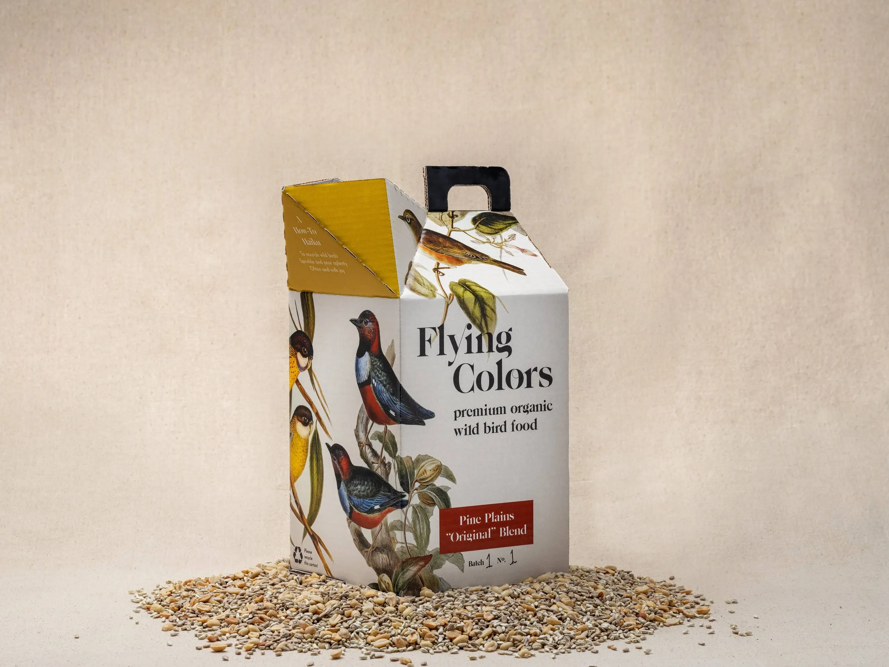 Flying Colors Premium Organic Wild Bird Seed | Pine Plains Original Bird Seed for Outside Feeders | 100% USDA Organic | No Fillers, No Pesticides | Sunflower Seed, Peanut, Safflower | 3 Gallon