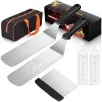 Blackstone Griddle Accessories Kit, 6pcs Blackstone Accessories kit for Blackstone and Camp Chef, Griddle Accessories Kit with Griddle Spatula& Carry Bag, Great for Outdoor BBQ, Teppanyaki and Camping