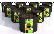 Utopia Home 3 Pack 5 Gallon Grow Bags, 300G Thickened Nonwoven Plant Fabric Pots for Outdoor, Grow Pots, Garden Plant Bags, Aeration Fabric Planter Bags for Fruits, Vegetables and Flowers