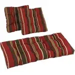 Blazing Needles Square Spun Polyester Outdoor Tufted Settee Cushions (Set of 3) - Monserrat Sangria