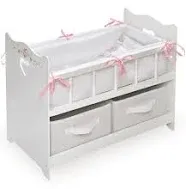 Doll Crib with Two Baskets and Free Personalizatio<wbr/>n Kit - Executive Gray-Color