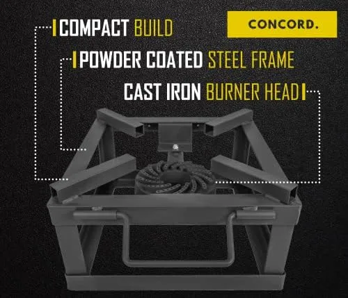 Concord 12" THE BLOCK Burner Single Propane Outdoor Burner. 100,000 BTU Great for Home Brewing, Camping, Tailgating, and More!