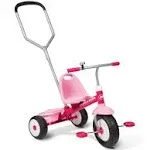 Radio Flyer Deluxe Steer and Stroll Kids Tricycle, Pink