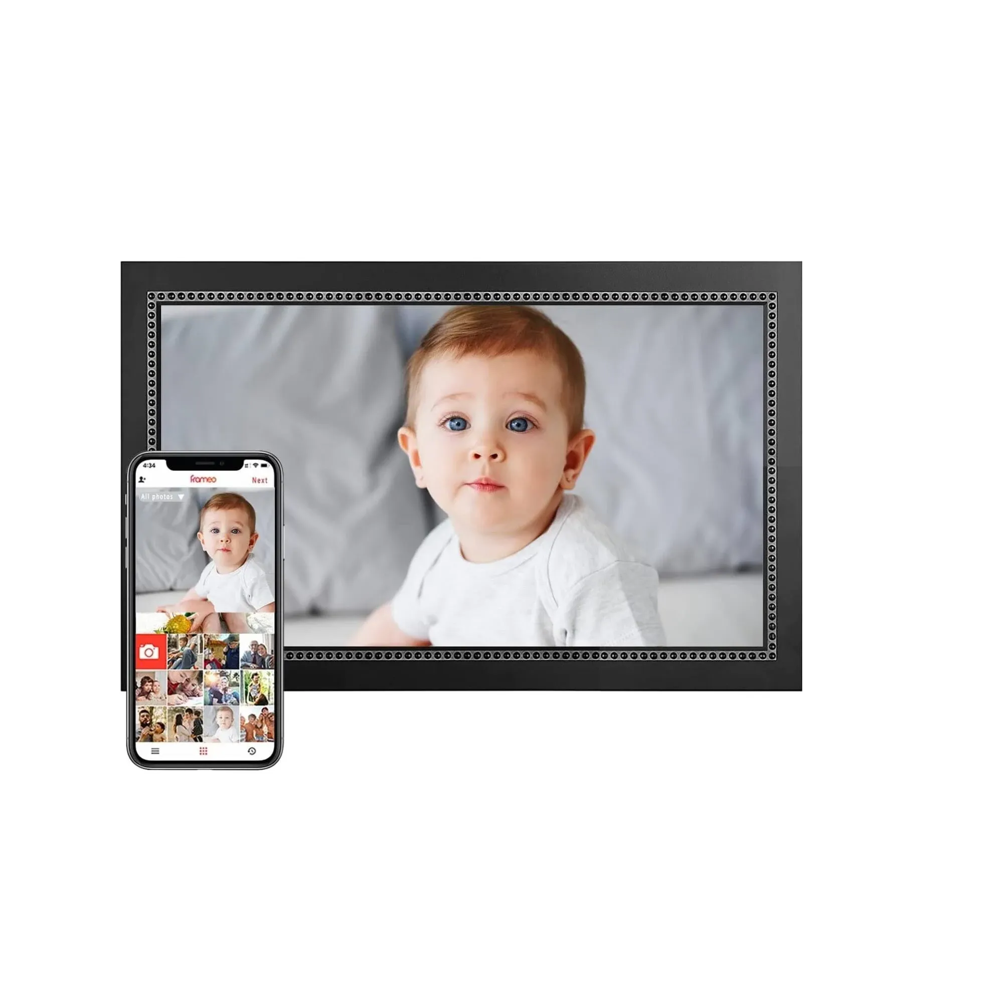 AKImart 32gb Frameo 101 inch Smart WiFi Digital Photo Frame 1280x800 IPS LCD Touch Screen AutoRotate Portrait and Landscape Share Mo