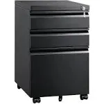 DEVAISE 3 Drawer Mobile File Cabinet with Lock